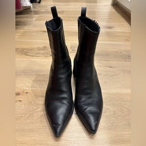 Black Leather Ankle Boots Booties